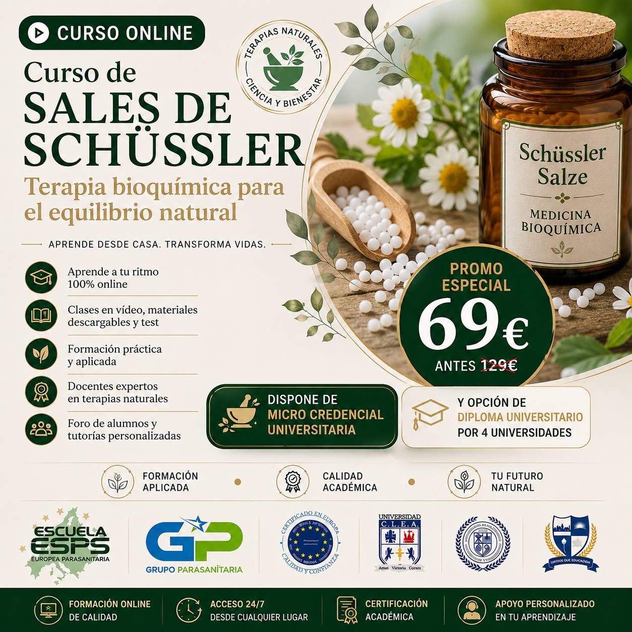 Curso de Sales de Schüssler Online - Parasanitaria.com Grupo Parasanitaria ESPS®
