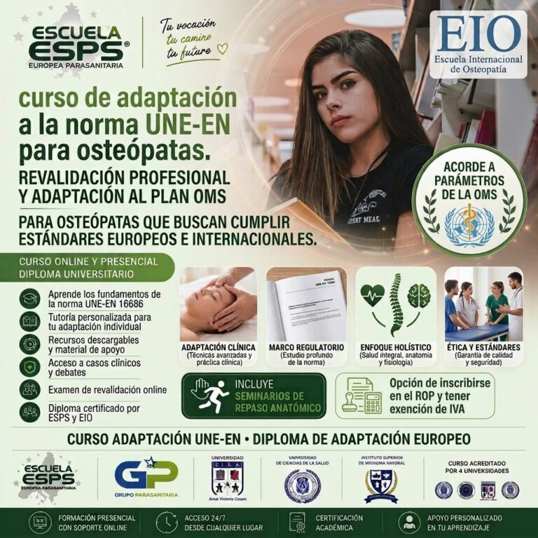 Curso de Adaptación a la Norma UNE-EN 16686 para osteópatas