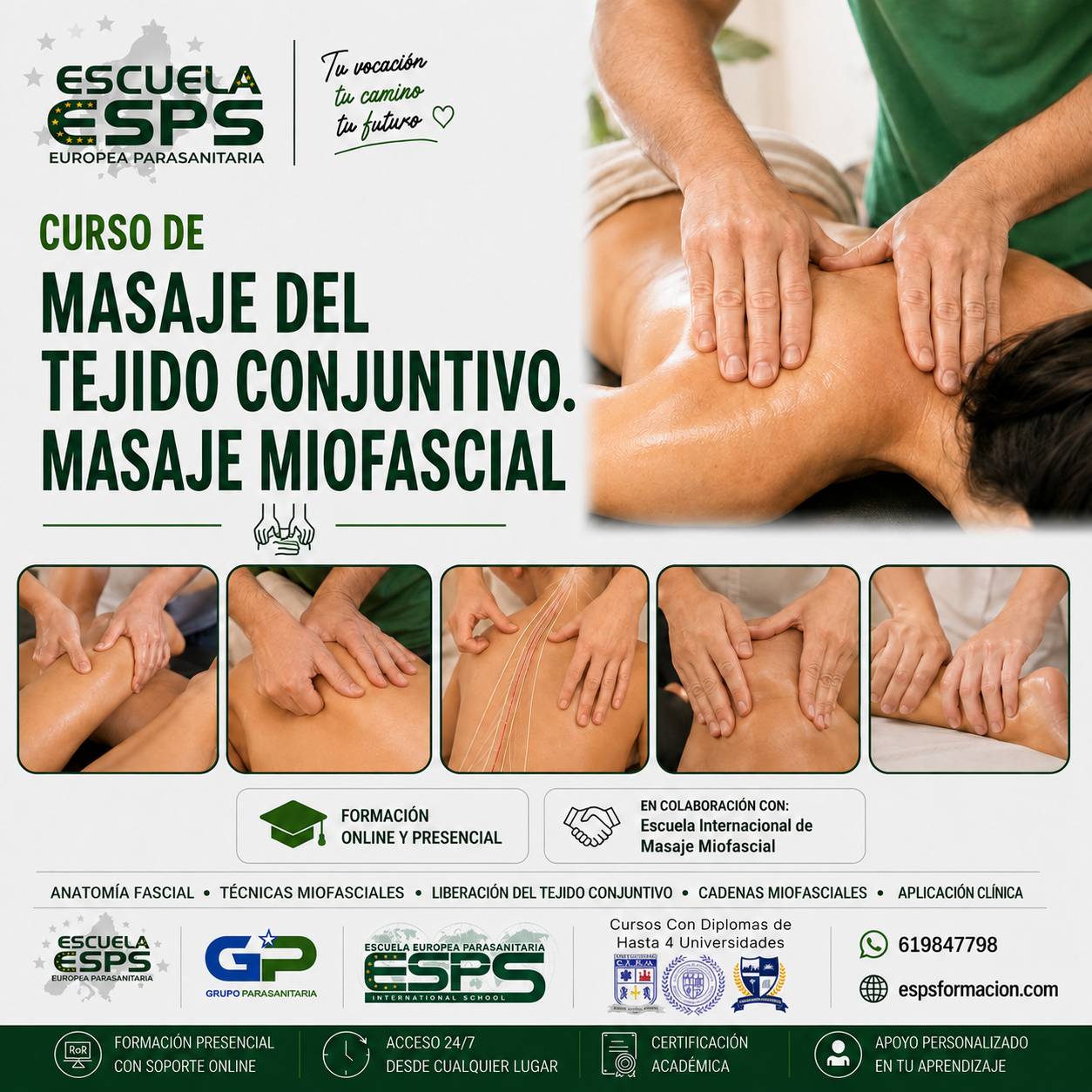 Curso de masaje del tejido conjuntivo (masaje miofascial)