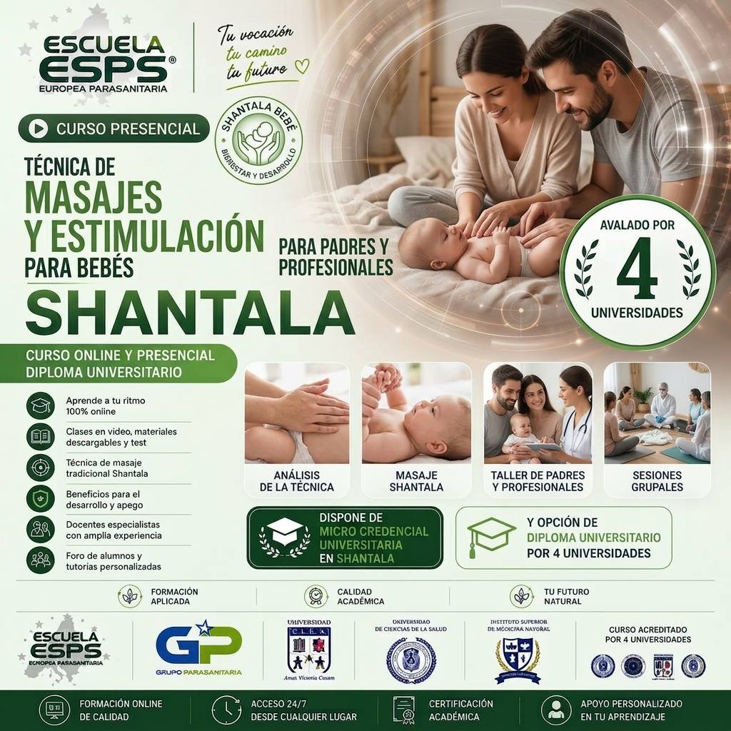 Curso de Masaje Shantala para Bebés | 4 avales Universidades