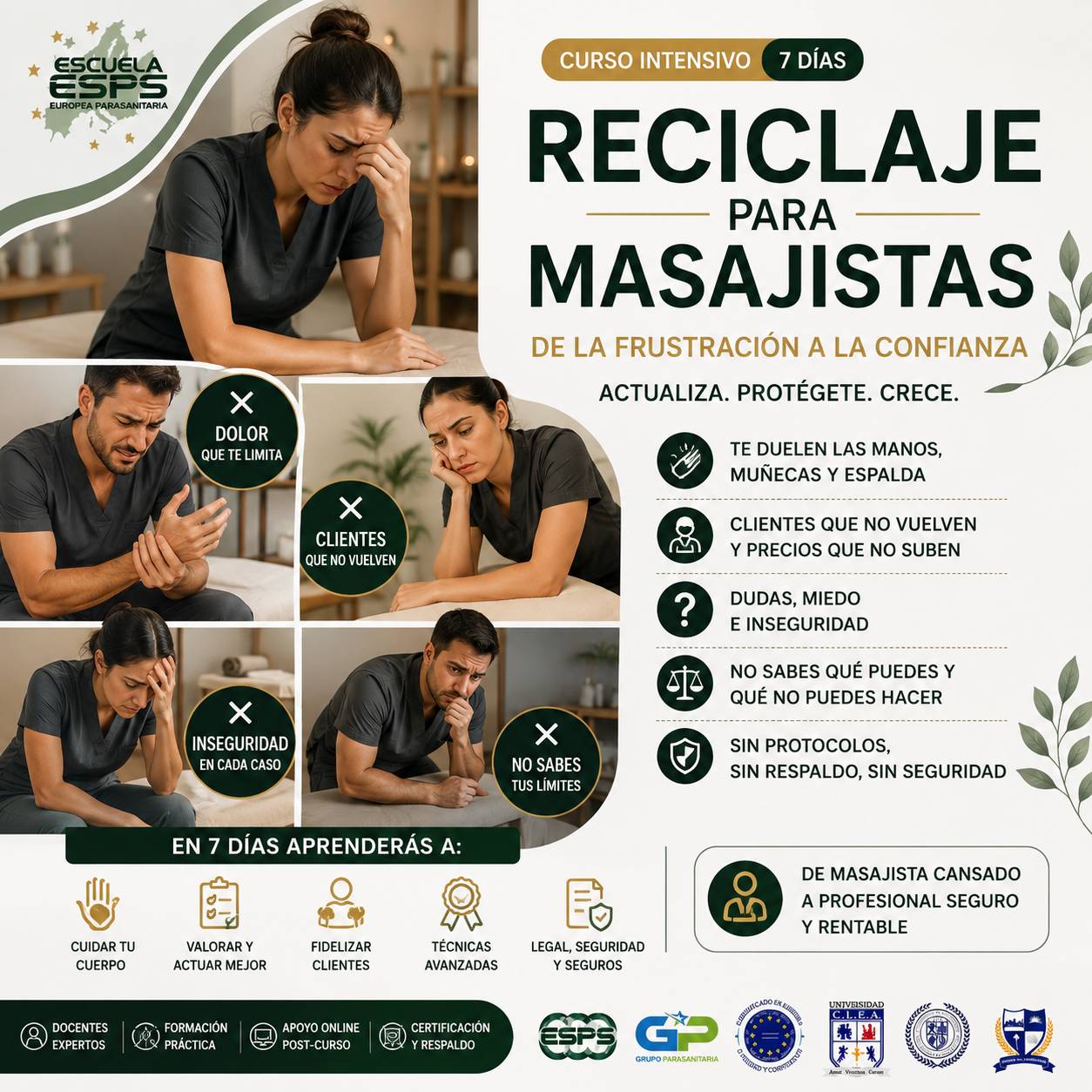 Curso Intensivo de Reciclaje para Quiromasajistas