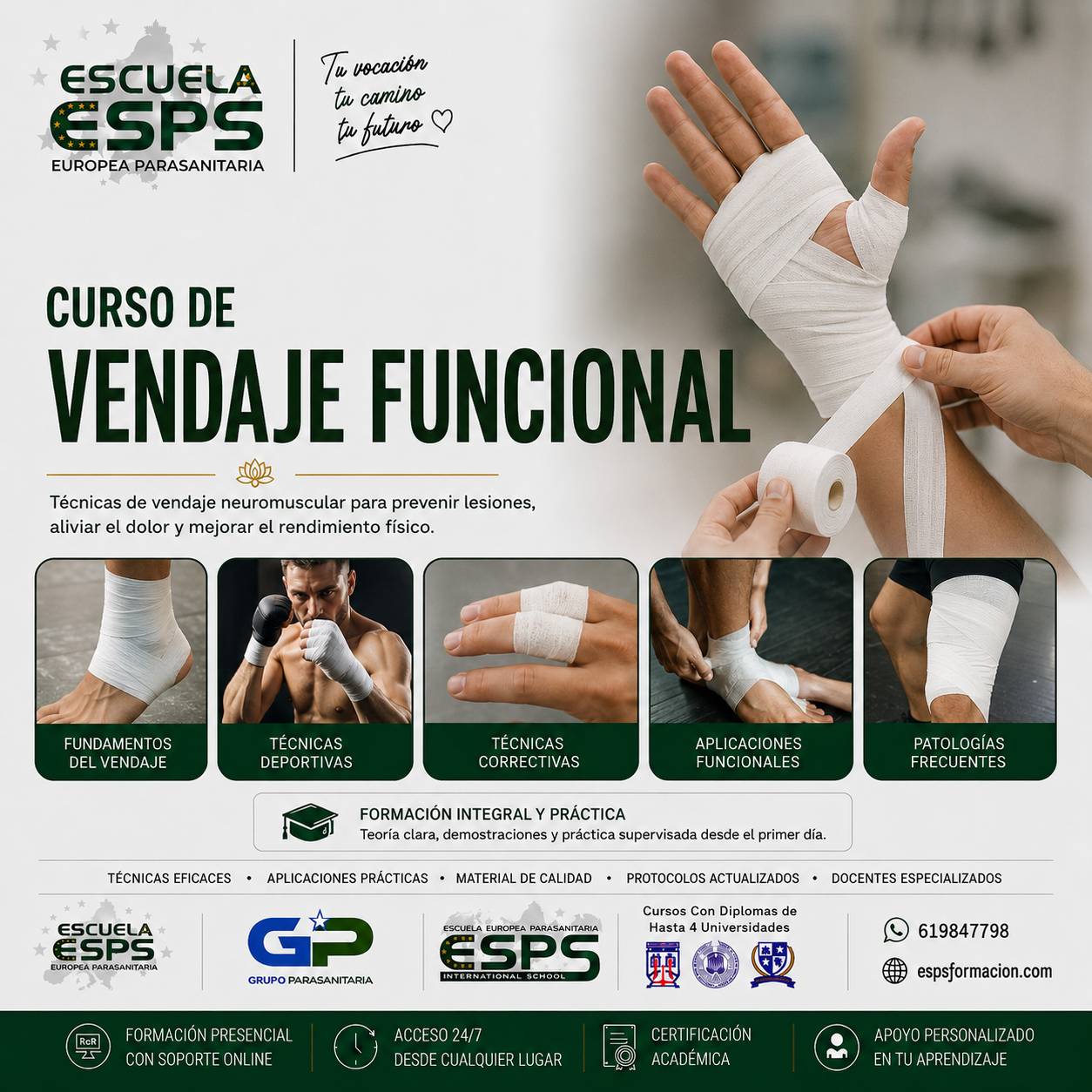 Curso de Vendaje Funcional | 4 avales Universitarios