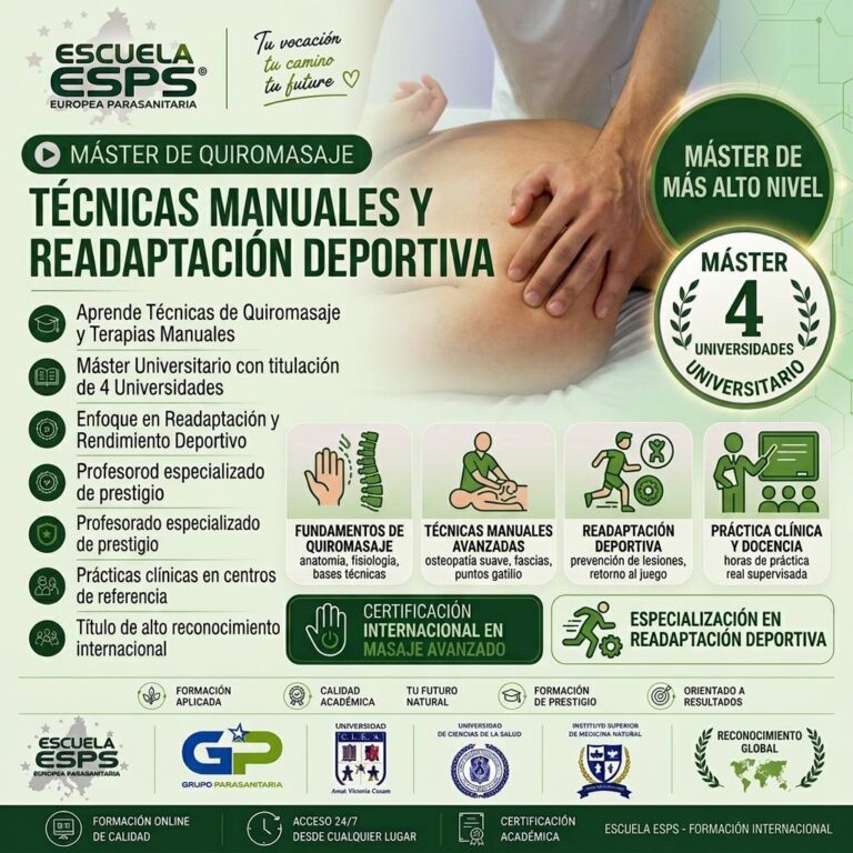 Máster de Quiromasaje, Técnicas Manuales y Readaptación Deportiva